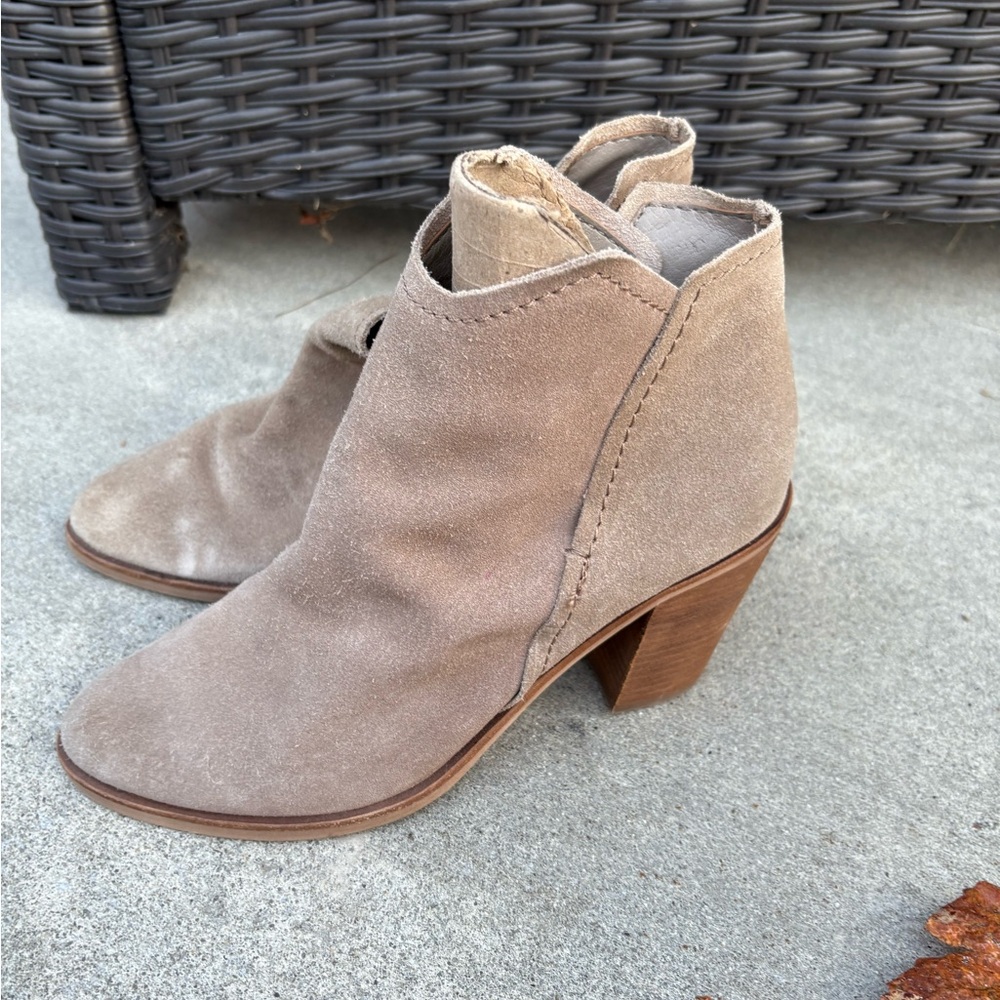 H&M Beige Suede Ankle Booties Size 38